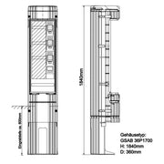GSAB Elektrotechnik - Anschlussschrank Poller 36P1700KLSL2 HxD: 1811x360