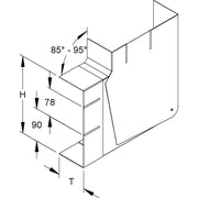 Niedax - Flachwinkel für Geräteeinbaukanal GK-Vertikaleck 90Gr. GKVVO 213A78T80 S 213x80mm − 2 Stück