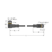 Turck - Konfektioniertes Sensor-Aktor-Kabel Aktuator- u. Sensorleitung WKC4TP7X24RSC4T/TEL PVC