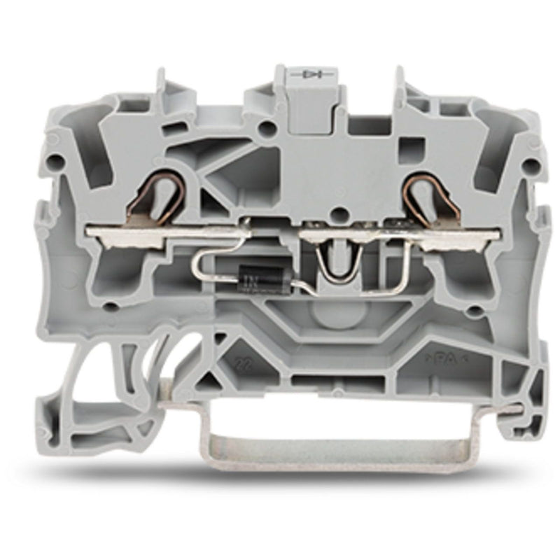 WAGO - Bauelement-Reihenklemme Bauelementklemme,2 Leiter 2002-1211/1000-619 BF 0207,grau − 100 Stück