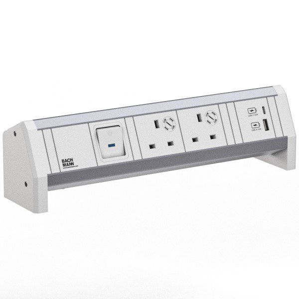Bachmann - Multi-Tischsteckdose Steckdosenleiste 9.020.308 DESK ws 2xUK
