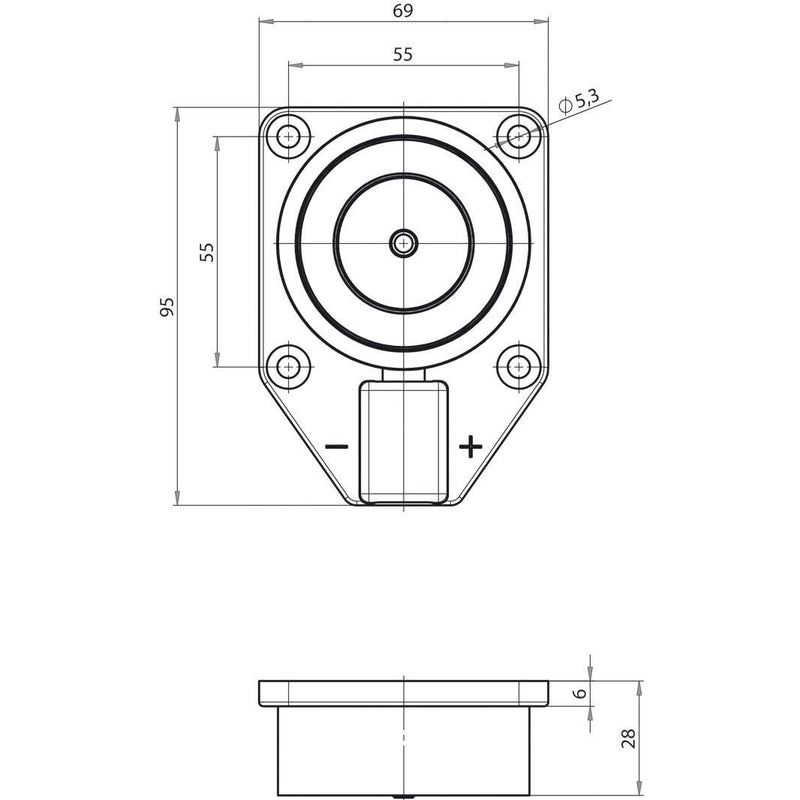 Assa Abloy effeff - Haftmagnet für Türfeststellanlage Magnet 830 A 1200N 83012A------F90 24V