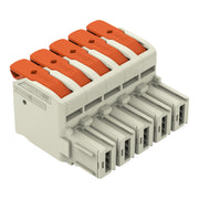 WAGO GmbH & Co. KG - Ein- und mehrpolige Klemmenleiste 1-Leiter-Federleiste Hebel 832-1105 Push-inCAGECLAMP,lgr − 20 Stück