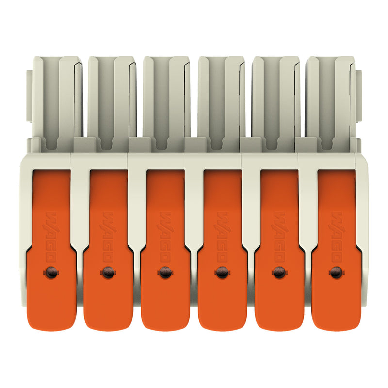 WAGO - Ein- und mehrpolige Klemmenleiste 1-Leiter-Federleiste Hebel 832-1106 Push-inCAGECLAMP,lgr − 10 Stück