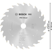Bosch - Kreissägeblatt PRO Wood cordless 2608837667 Kreissägeblatt 136 x