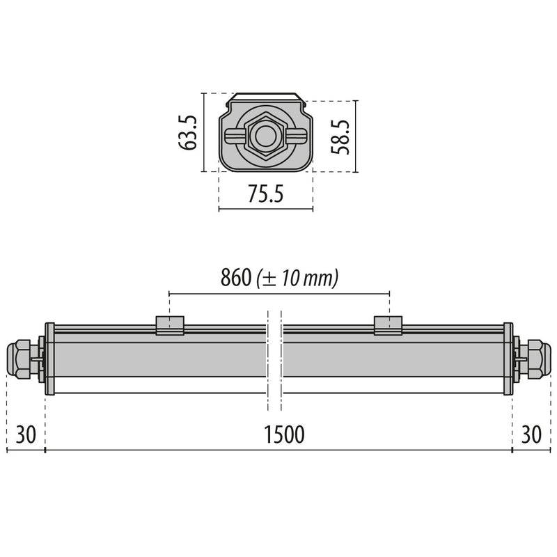 Performance in Light - Decken-/Wandleuchte LED-Feuchtraumleuchte 309035 6500K