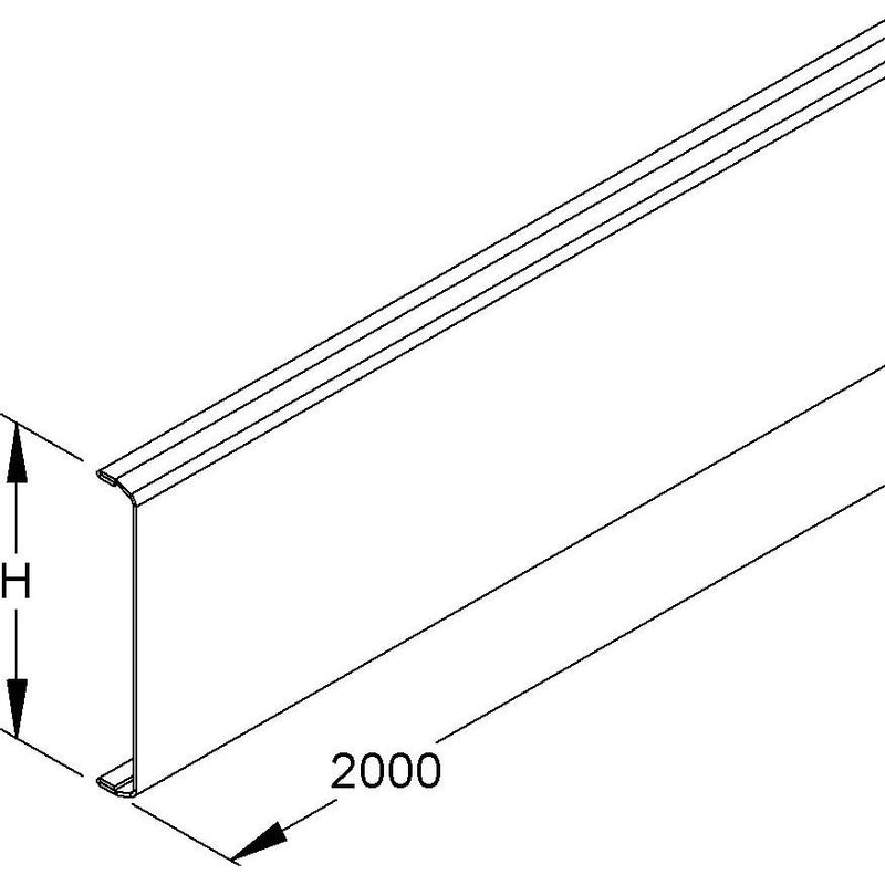 Niedax - Oberteil für Geräteeinbaukanal/Installationssäule Stahldeckel GDS 78 L − 2 Meter