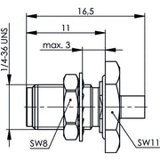 Telegärtner - Koax-Steckverbinder SMA-Kabeleinbaubuchse 100024717 G10 (RG402/U) − 5 Stück