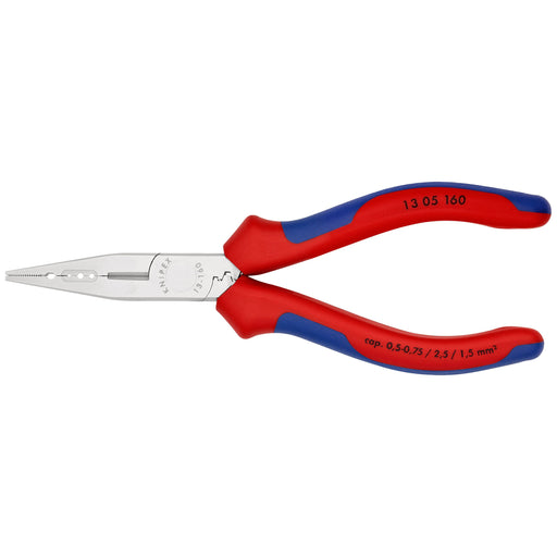 Knipex - Abisolier-/Abmantelwerkzeug Verdrahtungszange 13 05 160 verchromt, 160mm