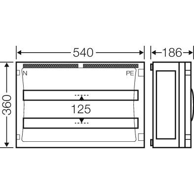 Hensel - Installationskleinverteiler ENYSTAR-Automatengehäuse FP 1409 54 Teilungseinheiten − 1 Stück
