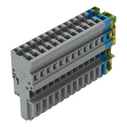 WAGO - Ein- und mehrpolige Klemmenleiste 1-Leiter-Federleiste 769-114/000-038 4mm²,gn-ge/bl/gr − 10 Stück