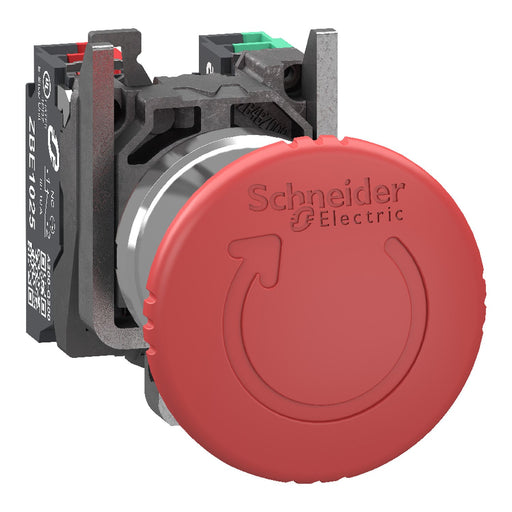 Schneider Electric - NOT-AUS-Taster, Komplettgerät Not-Aus 1S 1Ö Dreh. Überl. XB4BS84455 22Mm Push In