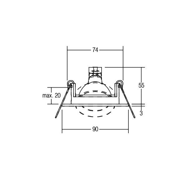 Brumberg Leuchten - Downlight/Strahler/Flutlicht NV-Einbaustrahler 20353680 GX5,3/50W silber