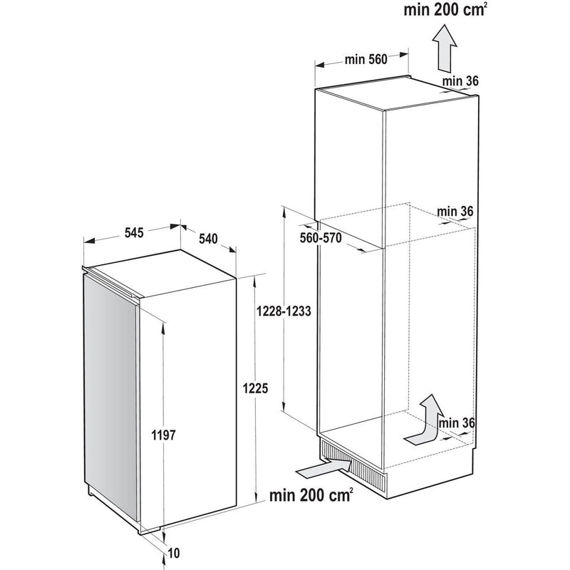 Gorenje - Kühlschrank EB-Kühlgerät RBI212EE1 Festtür,G-Fach,Crisp