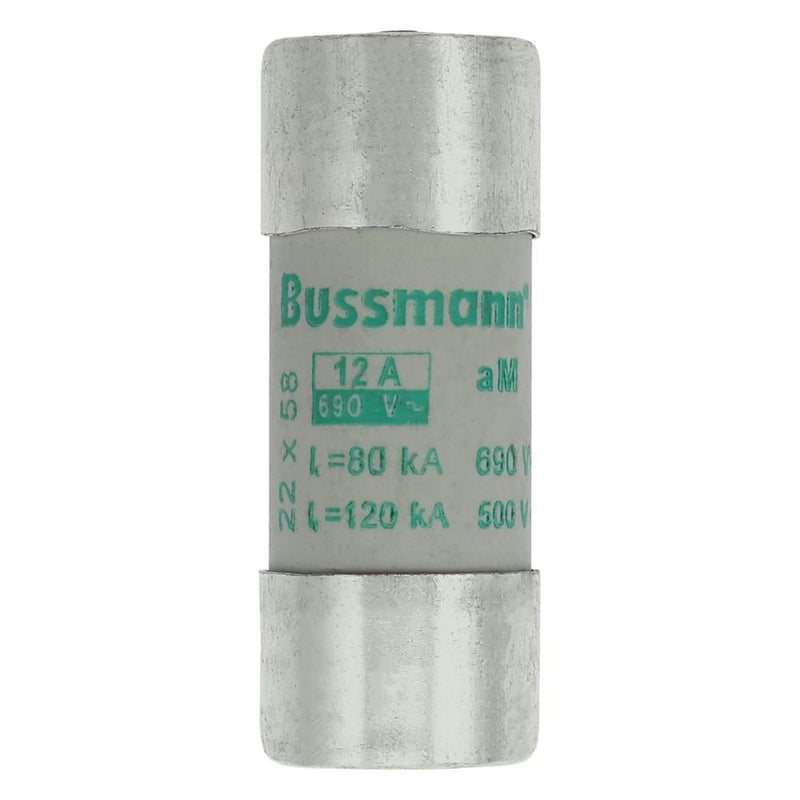 Eaton - Zylindrische Sicherung Sicherungseinsatz Nieders. CYL AM 22,#C22M12S 12A AC 690V 80kA − 10 Stück