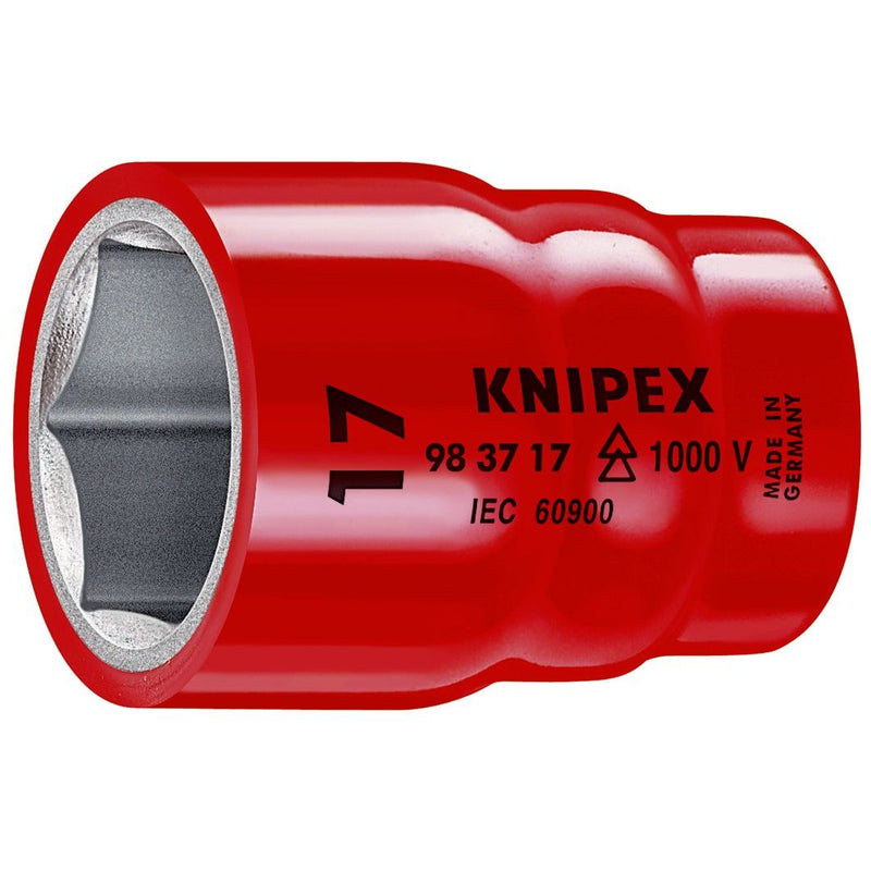Knipex - Sechskant-Einsatz für Steckschlüssel Steckschlüsseleinsatz 98 37 19 Innenvierk. 3/8 Zoll