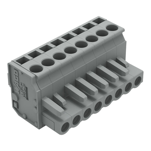 WAGO - Kabelsteckverbinder für Leiterplattensteckverbinder 1-Leiter Federleiste 232-208/026-000 CAGECLAMP 2,5mm²,gr − 50 Stück