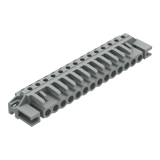 WAGO - Leiterplattensteckverbinder THT-Federleiste abgewink. 232-244/047-000 Rastermaß 5mm,grau − 25 Stück