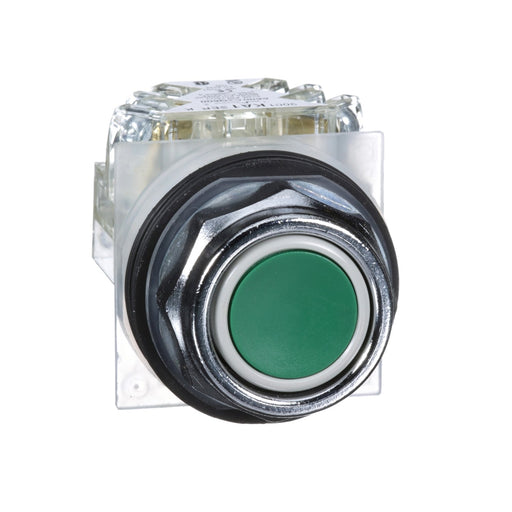 Schneider Electric - Drucktaster, Komplettgerät Drucktaster 9001KR1GH13 grün, D=30mm