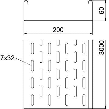 OBO Bettermann - Kabelrinne MKS 620 FT 60x200mm − 3 Meter