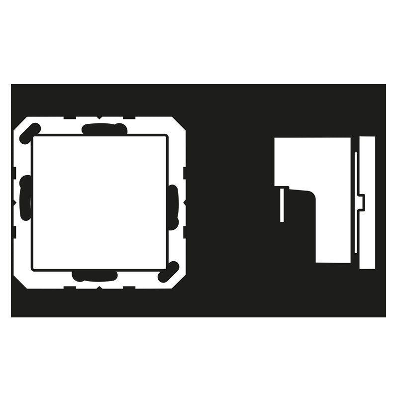 Jung - Abdeckung/Bedienelement für Installationsschalterprogramme Hotelabdeckung Glas A CU KO6 M 24 SW mit LED-Einheit 24 V