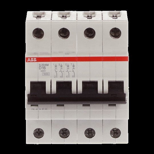 ABB Stotz S&J - Leitungsschutzschalter Sicherungsautomat S204M-D16 10 kA, 16 A, 4P