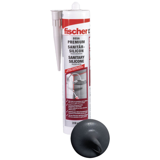 Fischer Deutschl - Dichtstoff Sanitärsilicon 310ml DSSA AN anthrazit C67