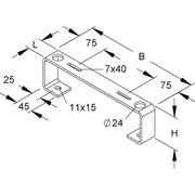 Niedax - Ausleger für Kabeltragsystem Rinnendistanzbügel RDB 85.100 V Breite 100mm