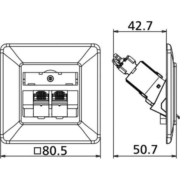 Metz Connect - Kommunikationsanschlussdose Kupfer Anschlussdose C6Amodul UP 130B11D21002-E 2Port 180 UP,rws − 10 Stück