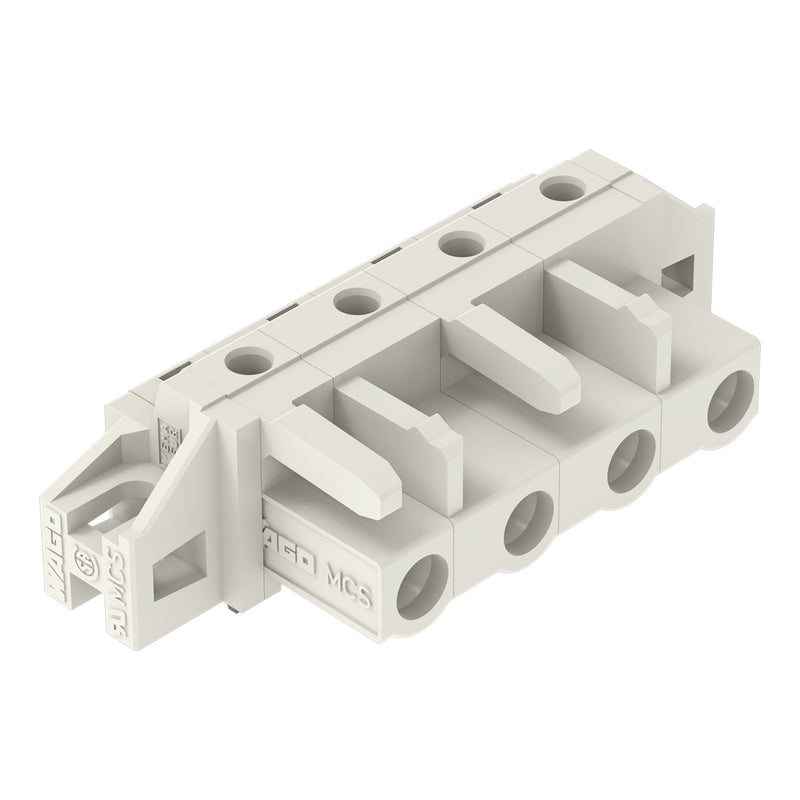 WAGO - Leiterplattensteckverbinder THT-Federleiste abgewink. 722-833/031-000 7,5mm,lichtgrau − 50 Stück