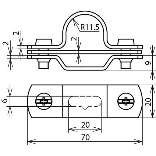 DEHN - Leitungshalter für Blitzschutz Leitungshalter LHZS23H10B6.5X16V2A