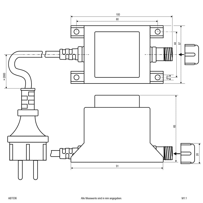 EVN Lichttechnik - Trafo für NV-Lichtsystem/NV-Halogenlampe Trafo ABT 036 36W IP44