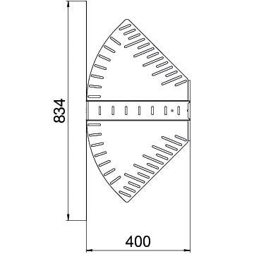 OBO Bettermann - Bogen für Kabelrinne Bogen, winkelverstellbar RB W 640 FS 60x400 bandverzinkt − 1 Stück