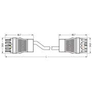WAGO - Konfektionierte Leitung für steckbare Gebäudeinstallation konfekt.Verbindungsleitung 771-8995/018-801 Eca,Buchse Stecker