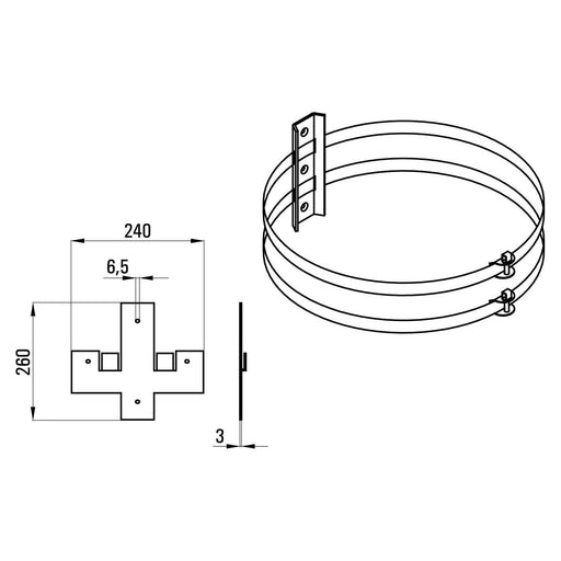 WHD - Halterung für Audio-/Videosysteme Mastbefestigung MB3N neigbar f.TL230