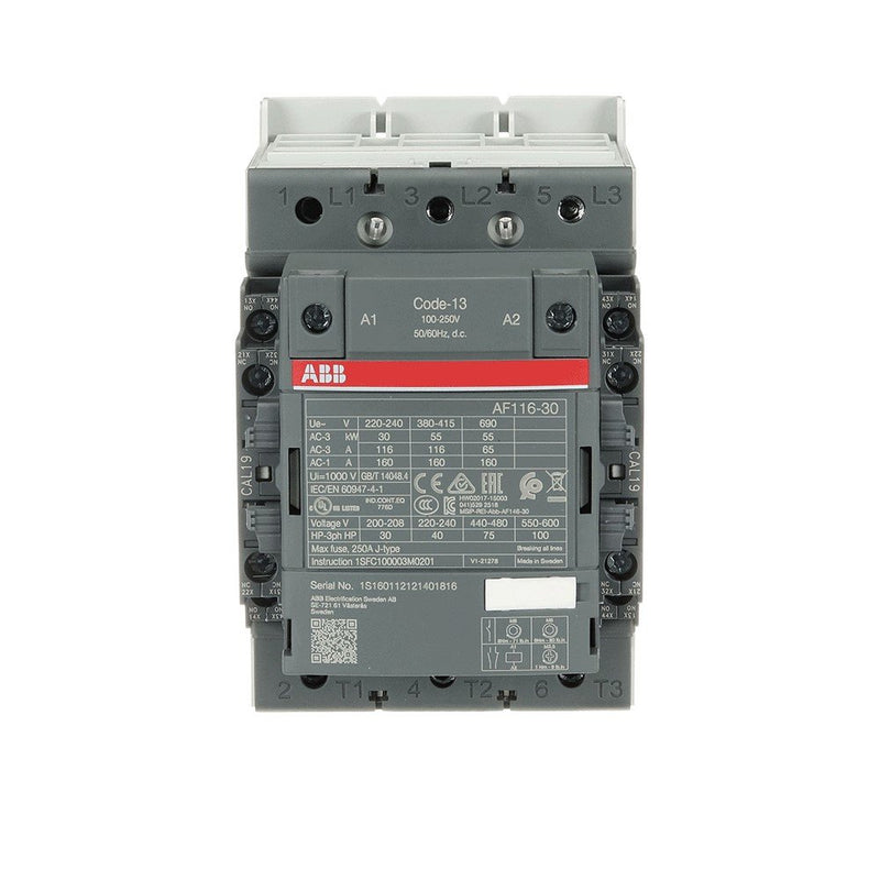 ABB Stotz S&J - Leistungsschütz zum Schalten von Wechselstrom Schütz AF116-30-22-13 100-250V AC/DC