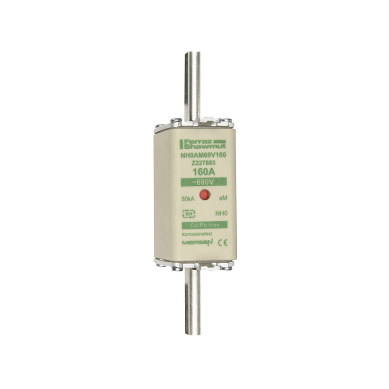 Mersen - Messersicherung Sicherungseinsatz NH aM NH0AM69V160 Gr.0 160A sfü KM − 3 Stück