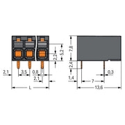 WAGO GmbH & Co. KG - Leiterplattenklemme THR-Leiterplattenklemme 2086-1223 Drücker,1,5mm²,sw − 288 Stück
