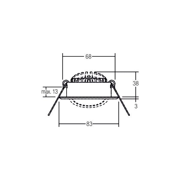 Brumberg Leuchten - Downlight/Strahler/Flutlicht LED-Einbaustrahler 39369223 3000K edelst. dimm