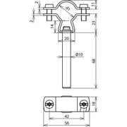 DEHN - Leitungshalter für Blitzschutz Leitungshalter LHZS2023DS10L75V2A für HVI-Ltg D20-23mm