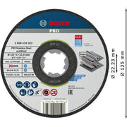 Bosch - Trenn-/Schleifscheibe PRO Stainless Steel and 2608619262 Metal X-Lock − 25 Stück