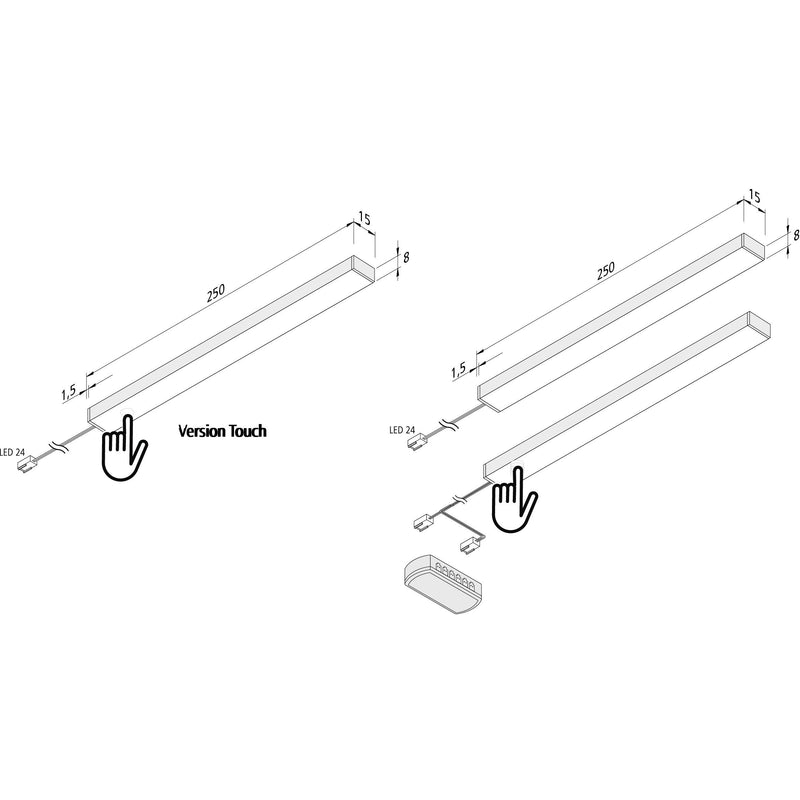 Hera - Decken-/Wandleuchte LED-Unterbauleuchte LEDADDON#61054823321 3erSet nw