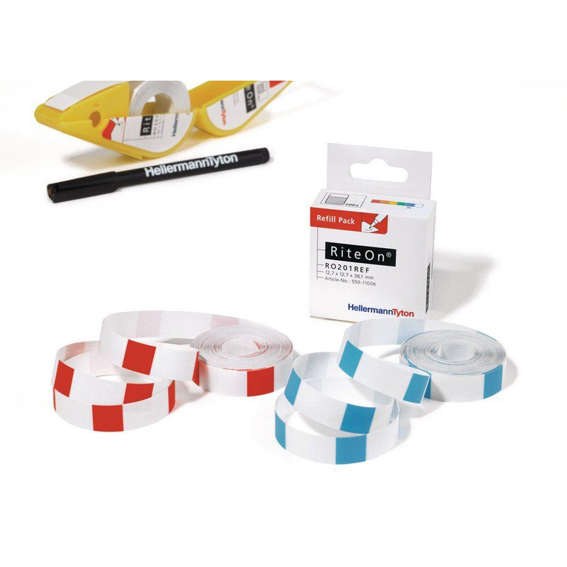 HellermannTyton - Kabelmarkierungssystem Nachfüllpackung RO203REF-1401-GN 25,4x76,2mm 100St