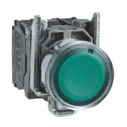 Schneider Electric - Drucktaster, Komplettgerät Leuchtdrucktaster XB4BW3365 1S1Ö gn BA9S