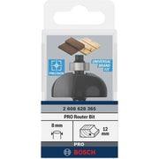Bosch - Fräser PRO Hohlkehlfräser, 2608628365 R 12, Schaft 8 mm