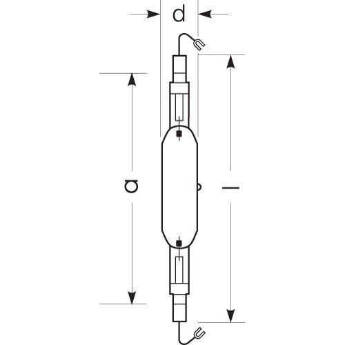 Radium Lampenwerk - Halogen-Metalldampflampe ohne Reflektor Halogen-Metalldampflampe HRI-TS2000W/N/L/400 K12S