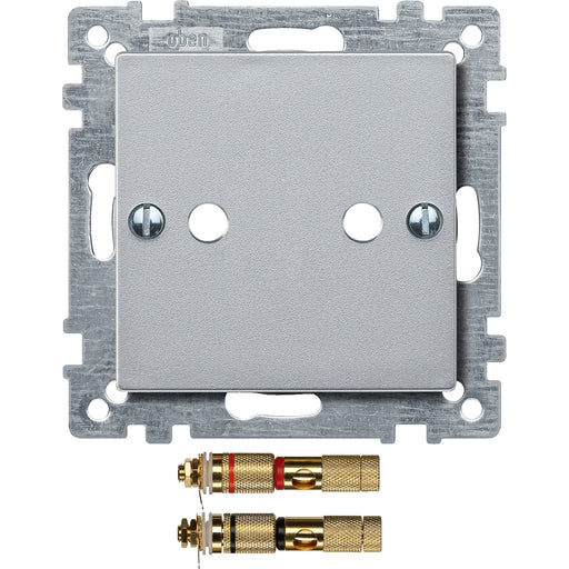 Merten - Einsatz/Abdeckung für Kommunikationstechnik Zentralplatte alu 469360 für Lauts.-Verbinder