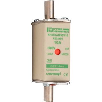 Mersen - Messersicherung NH-Sicherungseinsatz SF NH000AM50V10 Gr.000 aM 10A/500VKM − 3 Stück