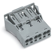 WAGO - Geräteanschluss für steckbare Gebäudeinstallation Snap-In-Stecker 770-753 3-polig,Kod. B,grau − 100 Stück