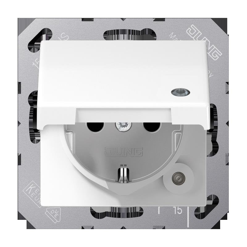 Jung - Abdeckung/Bedienelement für Installationsschalterprogramme Wippe mit Lichtleiter SPAS 591 T1KO5 WW Duroplast, alpinweiß  − 1 Stück